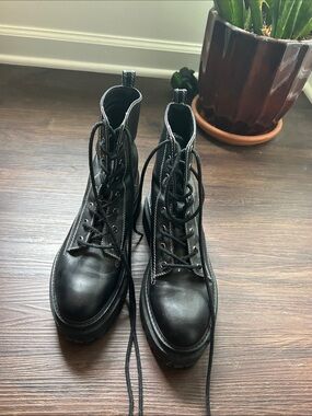 TopShop Leather platform combat boots